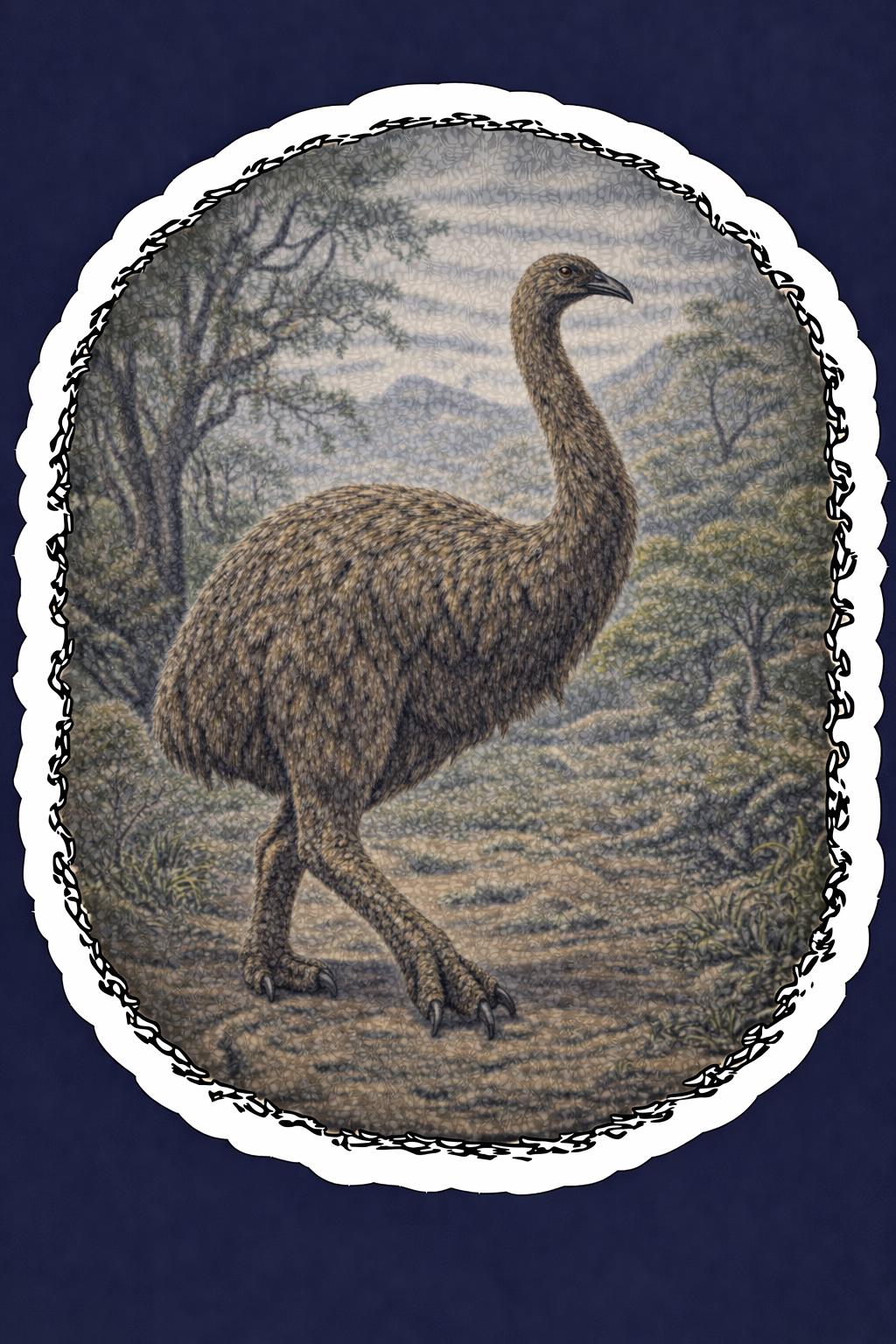Exticnt Sticker Moa Die Cut Sticker, Giant Extinct Bird Vinyl Sticker, New Zealand ...