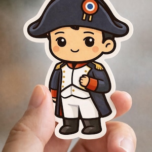 Chibi Napoleon Bonaparte historisk figur vinylklistermärke