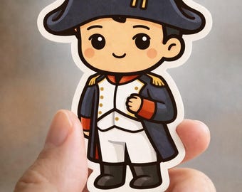 Chibi Napoleon Bonaparte Historical Figure Vinyl Sticker