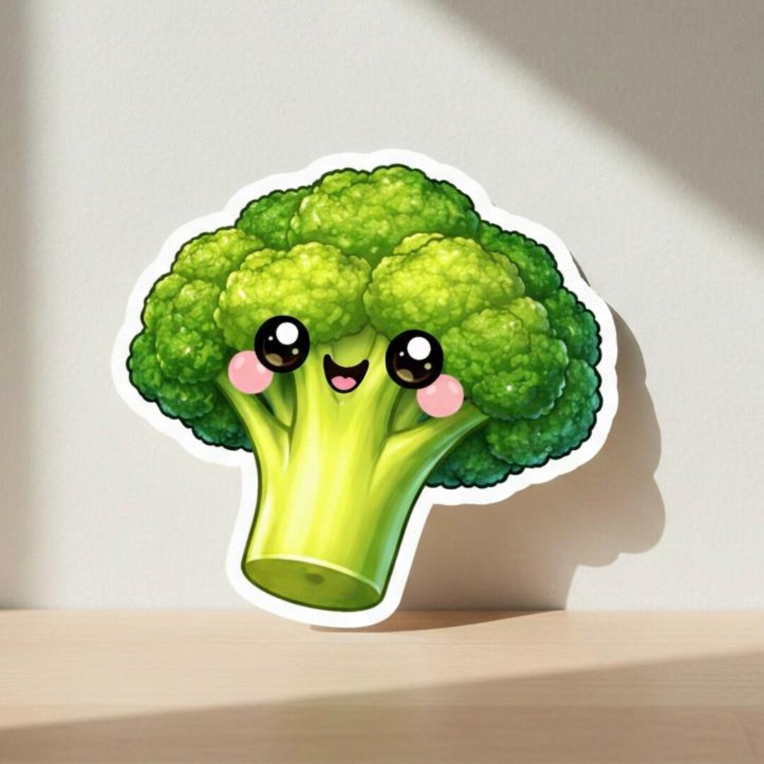 Chibi Broccoli Die Cut Sticker, Chibi Vegetable Sticke - Etsy
