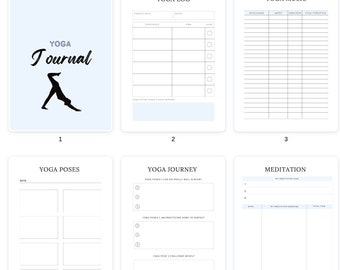 Digital yoga journal, mindfulness, gratitude, meditation tracker for iPad or desktop, Yogi tracker, yoga practice digital, mindfulness