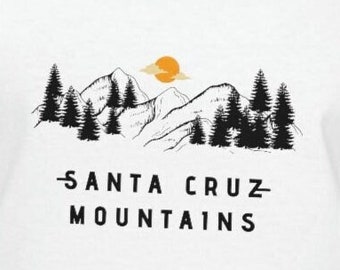 Santa Cruz Mountains t-shirt Unisex for him or her Cotton Tee, hippie t-shirt, SC Mountains, Santa Cruz mountains, highway 17, visitor gift