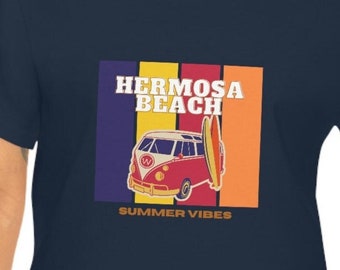 Hermosa Beach Retro Vibes vintage style, Unisex Heavy Cotton Tee 90254 city t-shirt