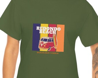 Vintage style t-shirt Redondo Beach Summer Vibes Unisex Heavy Cotton Tee perfect color options