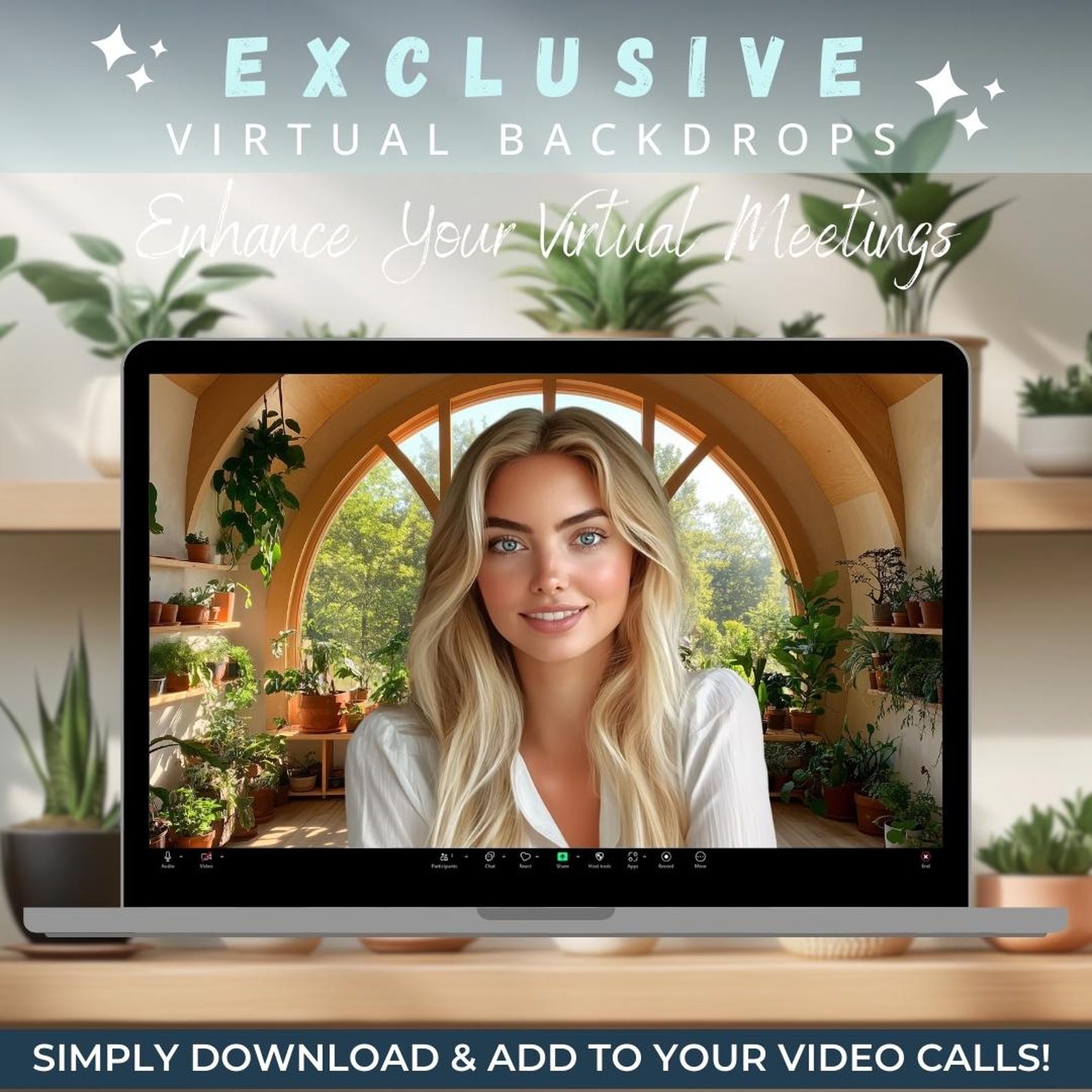 Remote Backdrop 20 Greenery Backdrop for Zoom Background | HD Quality | Personalize ...