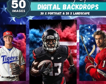 American Flag Sports Digital Backdrops | 4th of July (Digital Download)