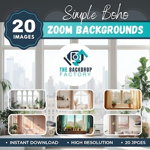 20 Boho Zoom Background Office Background | Zoom Modern Home Office Background | Digital Background for Zoom Virtual Background Office