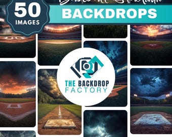 Fondos para estadios de béisbol, fondos para fotografía deportiva (descarga digital)