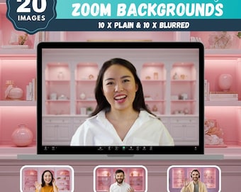 Pink Shelving Zoom Backgrounds, Modern Virtual Backdrop (Digital Download)