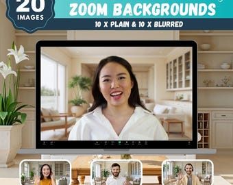 Minimalist White Shelving Zoom Backgrounds (Digital Download)