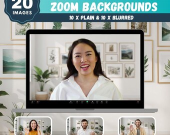 Modern Wall Art Zoom Backgrounds: Elegant Virtual Backdrop Set (Digital Download