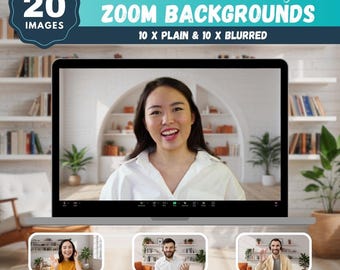 Modern Wall Shelving Zoom Backgrounds, 20 Images (Digital Download)