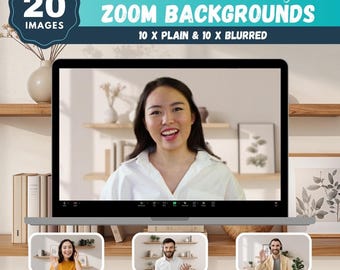 Modern Wall Shelving Zoom Backgrounds, 20 Images (Digital Download)