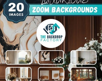 Luxury Home Office Zoom Backgrounds | Minimalist Digital Backdrop (20 JPEGs)
