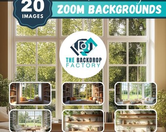 20 Modern Shelving Zoom Background, Virtual Background, Virtual Background for Teams, Video Conference Backdrop, Bookshelf Background