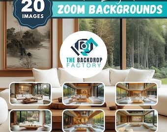 20 Modern Living Room Zoom Background, Virtual Background, Virtual Background for Teams, Video Conference Backdrop, Background For Zoom