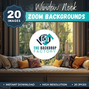 20 Professional Zoom Background, Zoom Virtual Backdrop, Video Call Backgrounds, Office Background for Zoom Call, Bookshelves Background