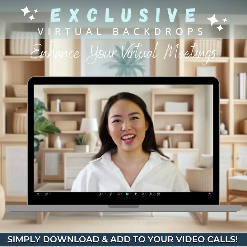 8 Home Office Zoom Backgrounds, Zoom Virtual Background, Teams ...