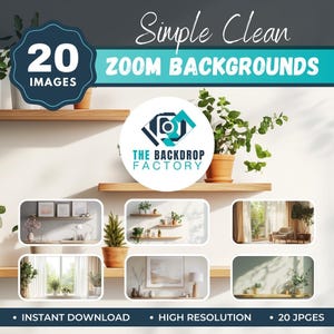 20 Simple Clean Professional Virtual Background Bundle | Teams Background | Video Conference Backdrop | Easy to Use Remote Work Solution