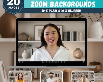 Modern Wall Shelving Zoom Backgrounds (Digital Download)