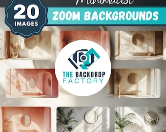 Paquete de 20 fondos minimalistas para Zoom, fondo virtual para Zoom, fondo virtual para equipos, fondo para videoconferencias, fondo para reuniones