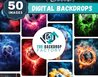 50 Epic Soccer Digital Backgrounds & Backdrops | Football Sports Backdrops for Soccer Posters, Banners, and School Sports Photos