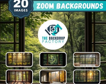 20 Window to Forest Zoom Backgrounds - Virtual Background for Zoom, Teams Background, WebEx - Serene Forest Video Conference Backdrop