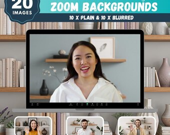 Modern Wall Shelving Zoom Backgrounds, 20 Images (Digital Download)