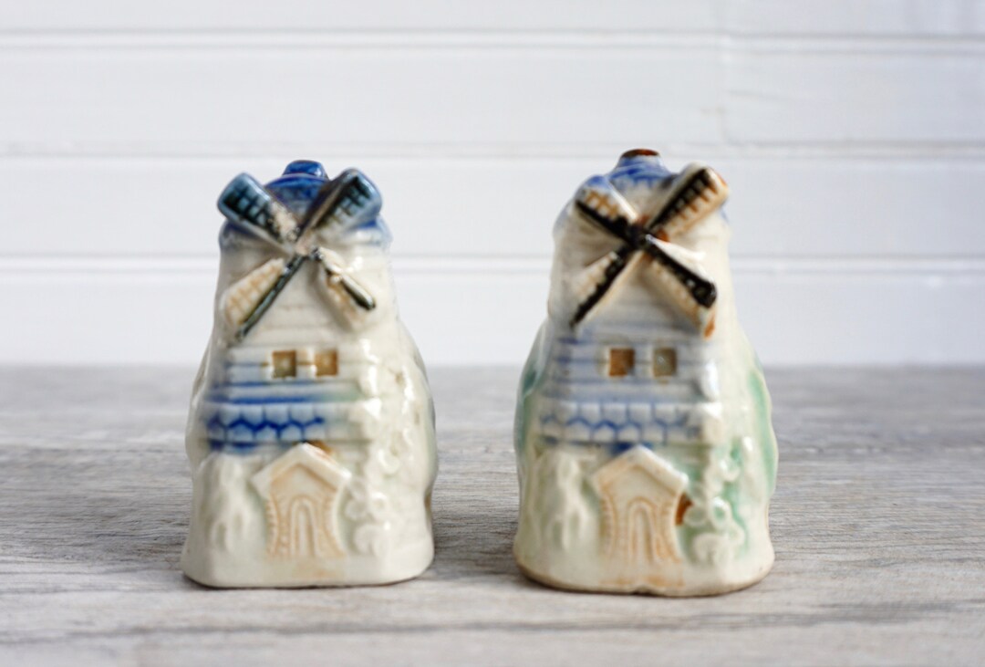 Vintage Windmill Salt and Pepper Shakers Occupied Japan Mid Etsy