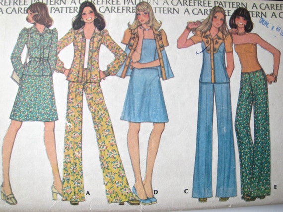 UNCUT Vintage McCalls Sewing Pattern Misses Jacket Tunic Pull on Pant Skirt 8114