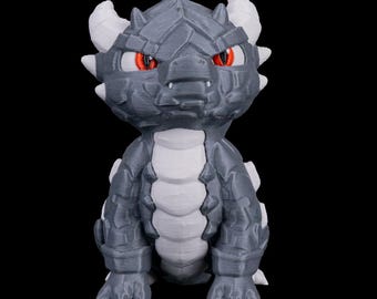 Rocky el Golem de Roca – Miniatura de fantasía impresa en 3D / Figura elemental adorable para DnD, exhibición y regalos / Decoración de golem para mesa