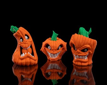 Estatuas Fun-pkin: Figuras de calabaza originales impresas en 3D / Decoración divertida para Halloween / Regalo de temporada único