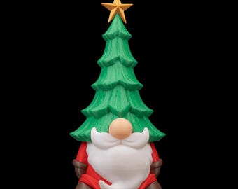 Gnomo Cabeza de Piña – Escultura de gnomo caprichoso con sombrero de piña / Decoración navideña y de temporada impresa en 3D