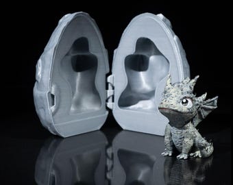 Huevo de dragón de piedra: juguete articulado de dragón y huevo impreso en 3D