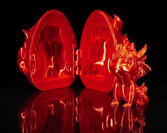 Huevo de dragón de fuego: Cría y huevo impresos en 3D / Decoración interactiva de fantasía