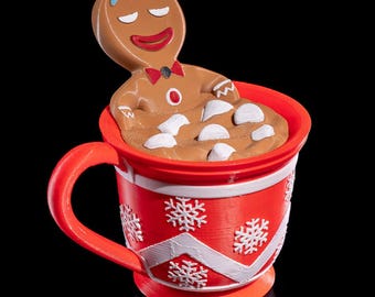 Vaso de almacenamiento con forma de jacuzzi de pan de jengibre: tarro festivo para dulces y baratijas