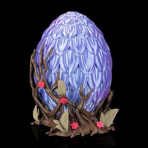 Floral Dragon Egg – 3D Printed Fantasy Egg with Flowers | Mystical Dragon Decor | Unique Gift for Fantasy & Nature Lovers