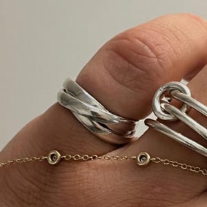 Tri-Band Rolling Infinity Ring, Trinity Ring, Interlocking Rolling Ring