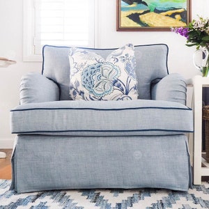 IKEA Stocksund Armchair Slipcovers With Contrast Piping