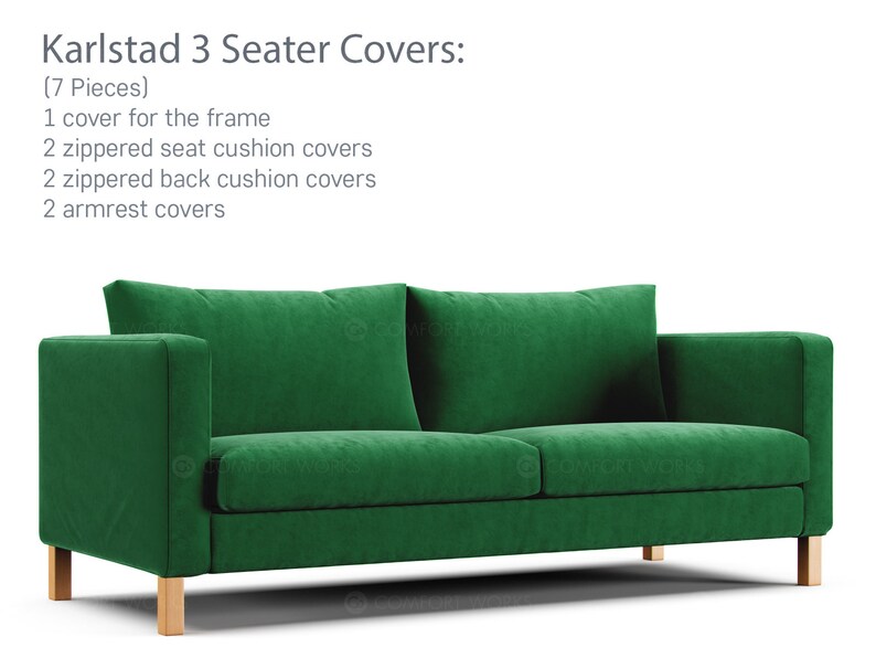 Velvet IKEA Karlstad Slipcovers Replacement Sofa Covers for Etsy