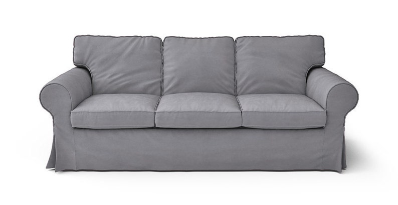 in Rouge Ash Velvet fabric 3 Seater Custom IKEA Ektorp Sofa Slipcover