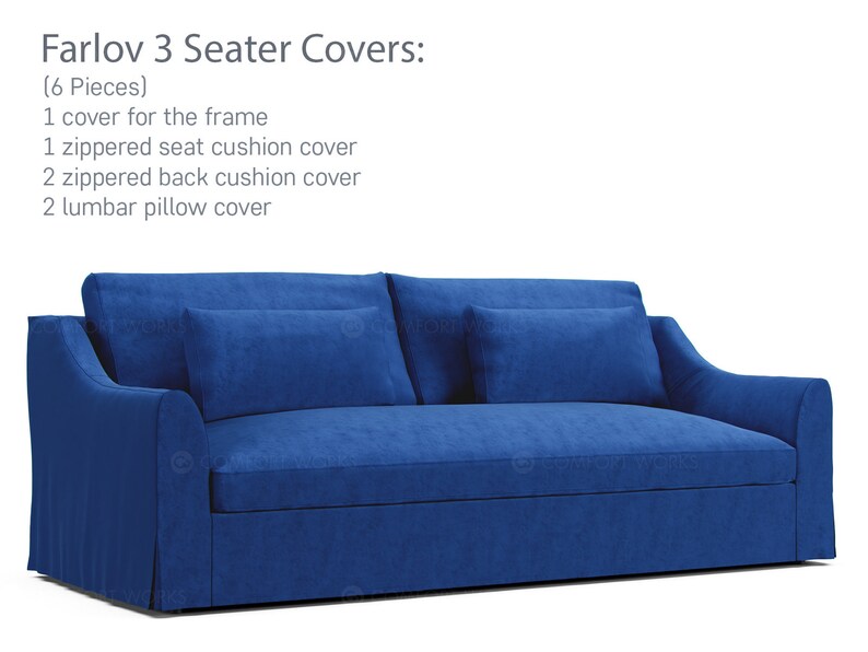 Velvet IKEA Farlov Slipcovers Replacement Sofa Covers for Etsy