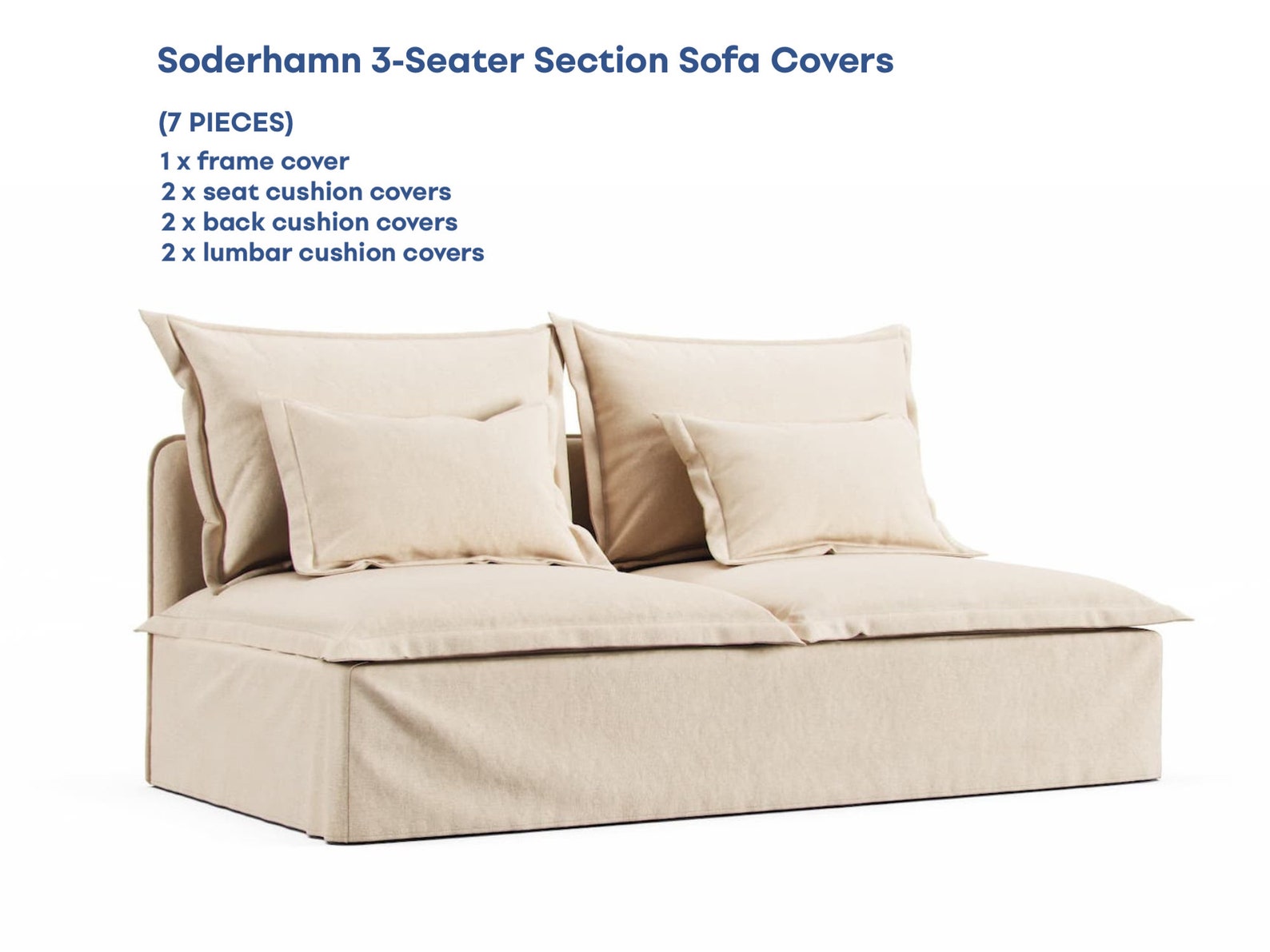 Linen IKEA Soderhamn Covers Replacement Sofa Covers for IKEA Etsy