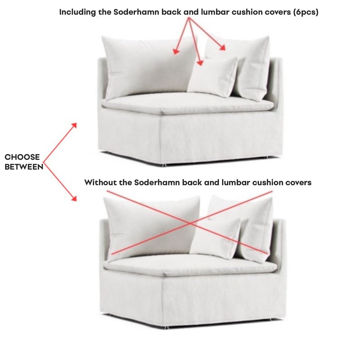 Linen IKEA Soderhamn Ghost Hack Covers Replacement Sofa Etsy