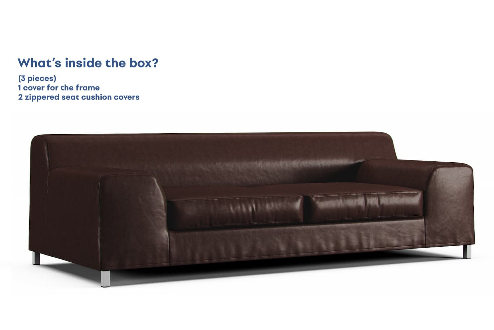 Ikea Kramfors 3 plazas sofá fundas de repuesto en cuero marrón Etsy España