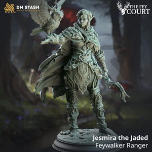 Jesmira the Jaded – Feywalker Ranger – 32mm Resin Miniature – D&D Hero – DM Stash