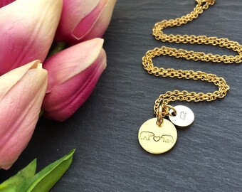 Gold Mama Bear Necklace - Gold Initial Necklace - Custom Necklace - Mothers Day Gift - Gift for Mum - Personalised Necklace