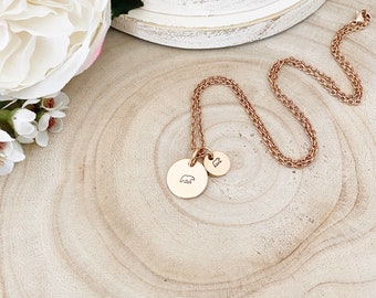 Rose Gold Mama Bear Necklace - Rose Gold Initial Necklace - Custom Necklace - Mothers Day Gift - Gift for Mum - Personalised Necklace