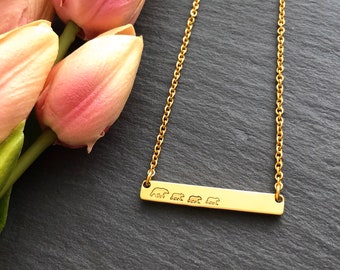 Mama Bear Necklace - Gold Bar Necklace - Mothers Day Gift - Gift for Grandmother - Gift for Mum - Mother Daughter Gift - Layered Necklace