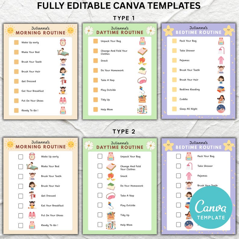 Ready to Print Morning, Evening, Daytime Routine Checklist, Morning ...